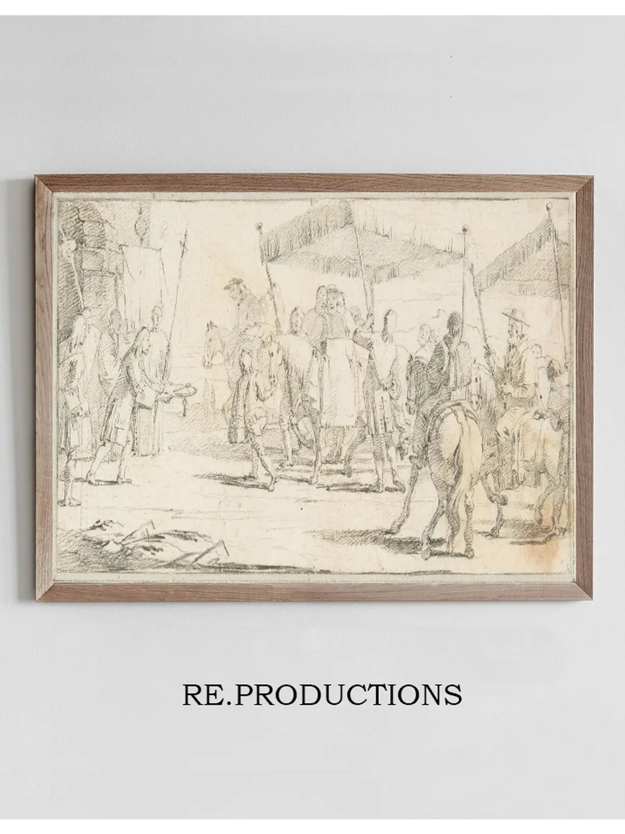 Keys of a City Offered to a Procession of Cardinals Headed by a Riderless Horse