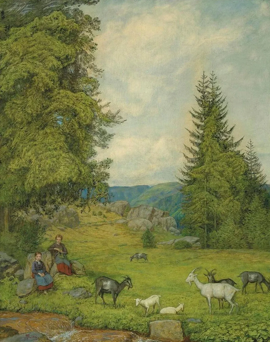 Kinder Mit Ziegenherd