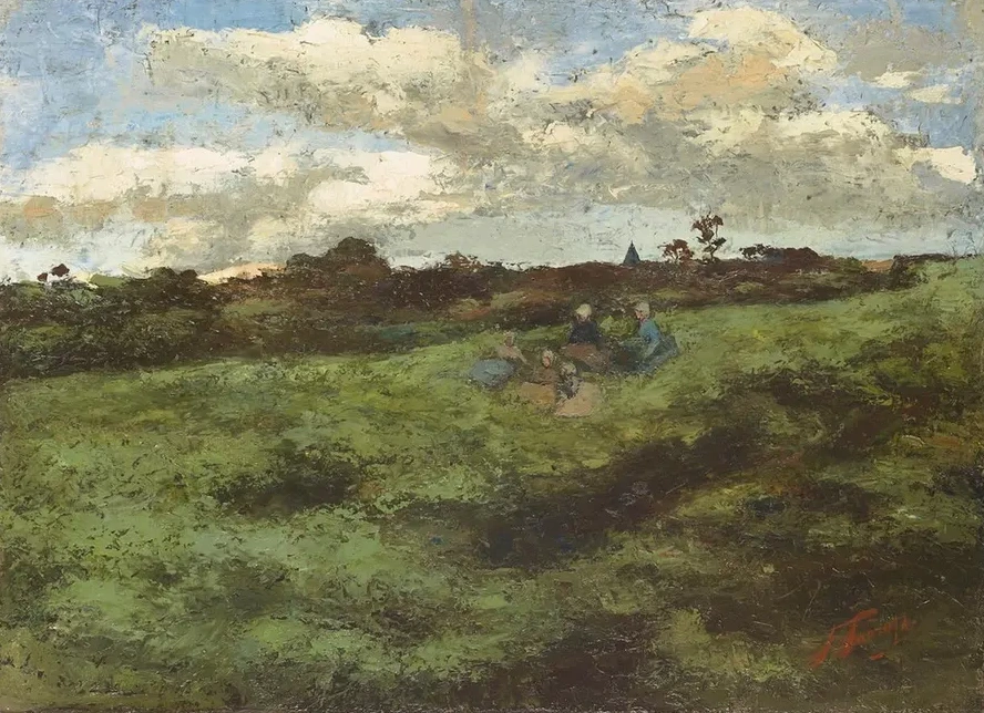 Kinderen Op Het Duin Landschap Bij Brussel