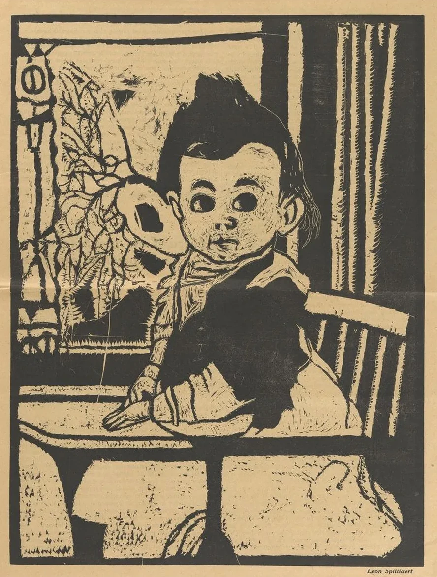 Kindje in Kinderstoel (kinderhoofd)