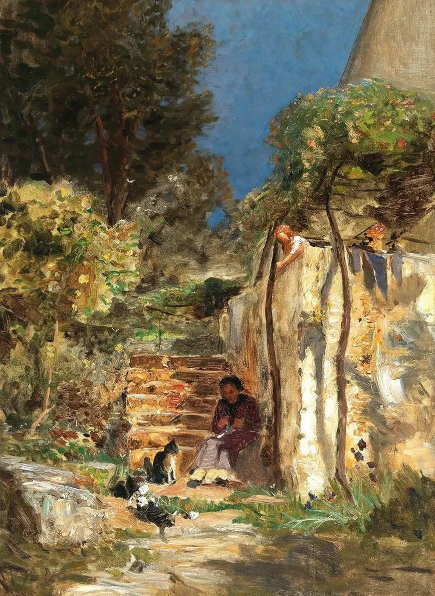Kittens Playing in a Southern Landscape