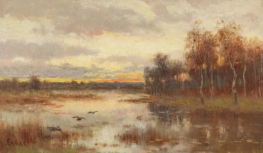 Kleine Moorlandschaft in Der D Mmerung