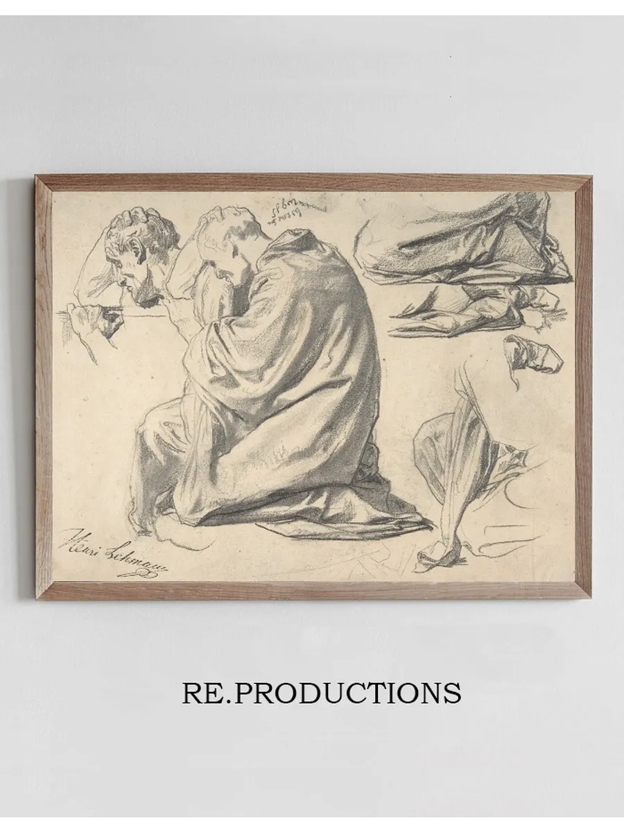 Kneeling Draped Male Figure, Facing Left