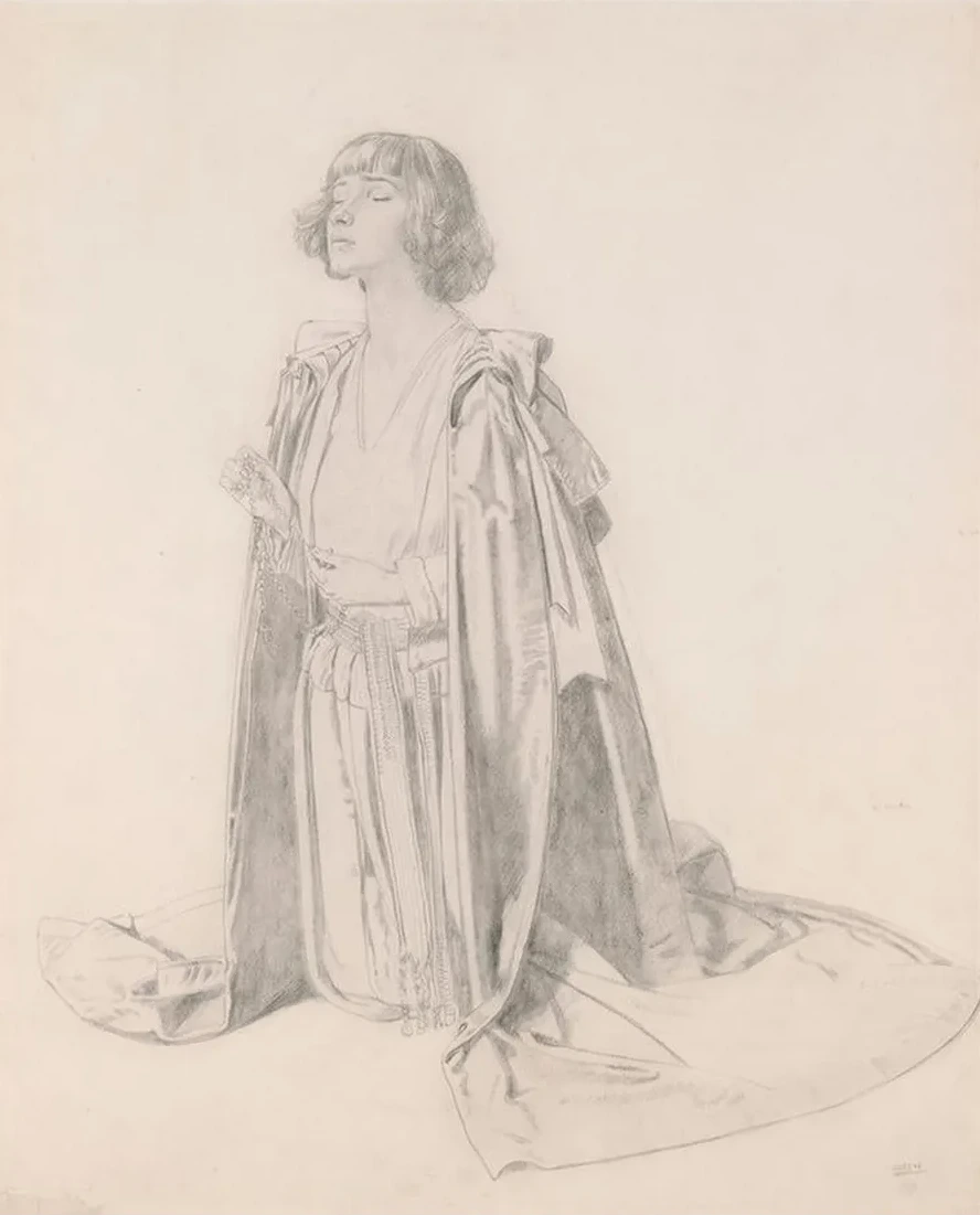 Kneeling Figure of a Woman Study for The Holy Well