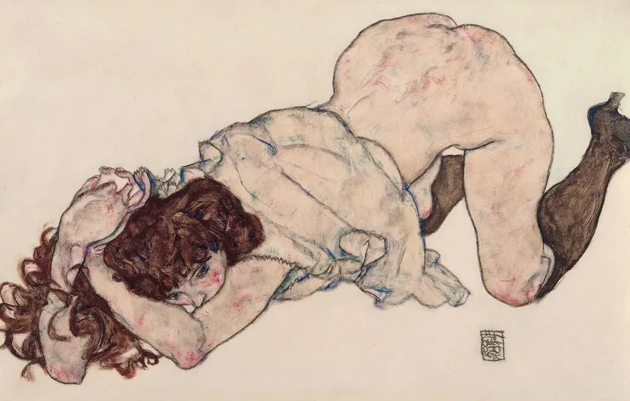 Kneeling Girl, Resting on Both Elbows