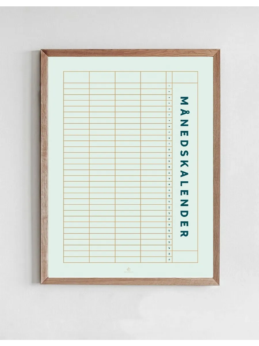 Kragh M Nedskalender - Green, 4 Column