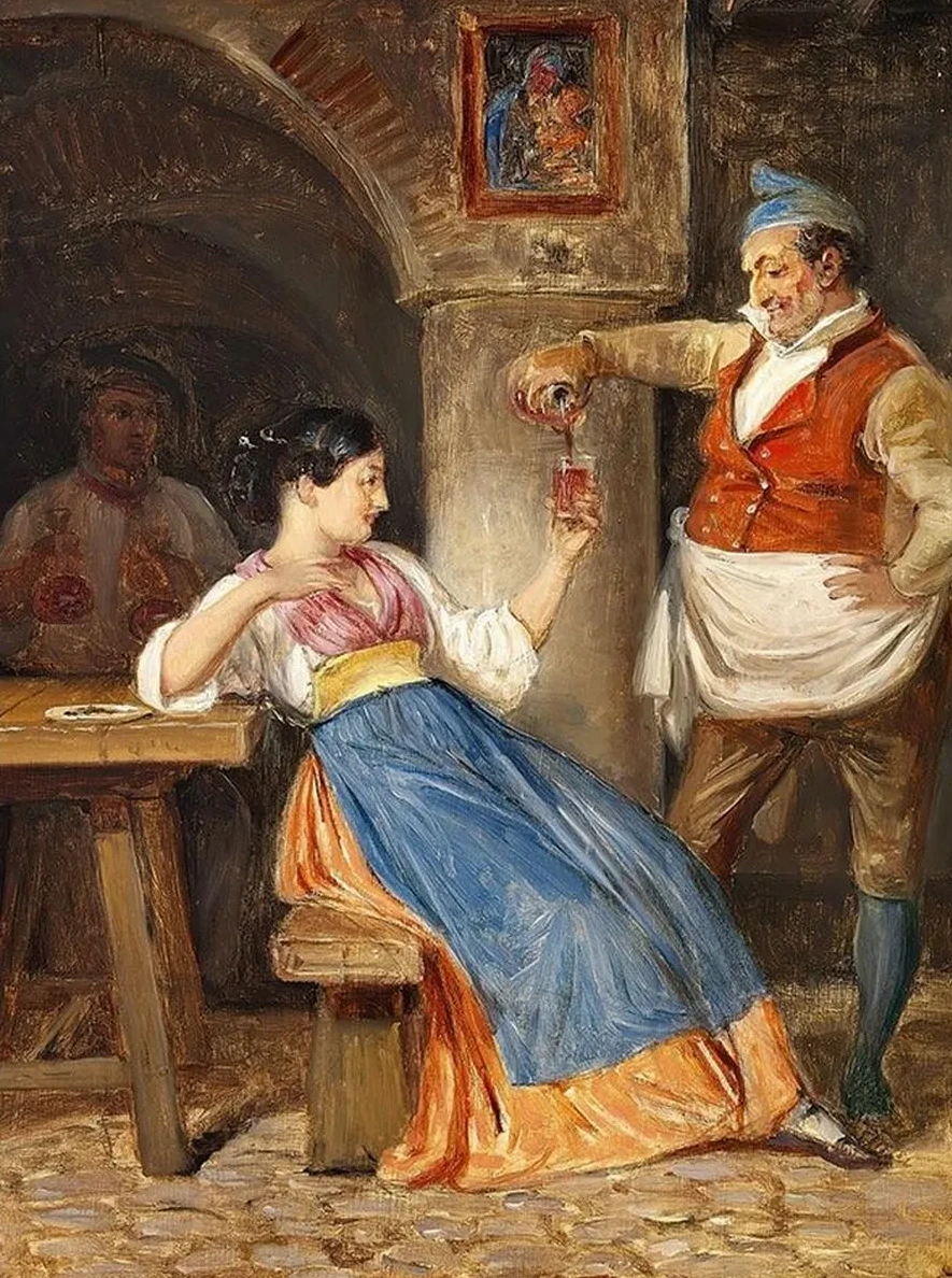 Krofatter Sk Nker R Dvin for En Ung Italienerinde