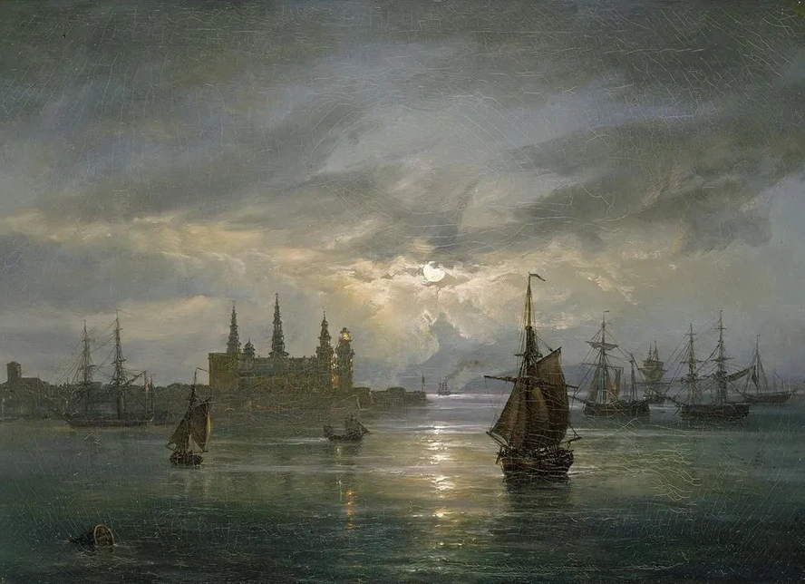 Kronborg Castle in Moonlight