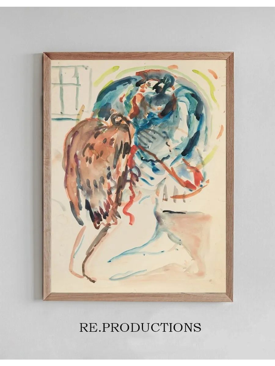 Kunstneren Og Hans Syke Ye. Knelende Kvinnelig Akt Med Rn