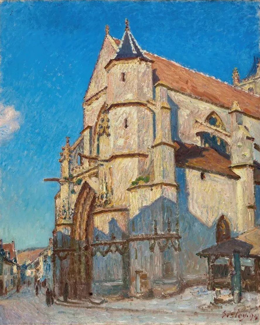 L Eglise de Moret (le soir)