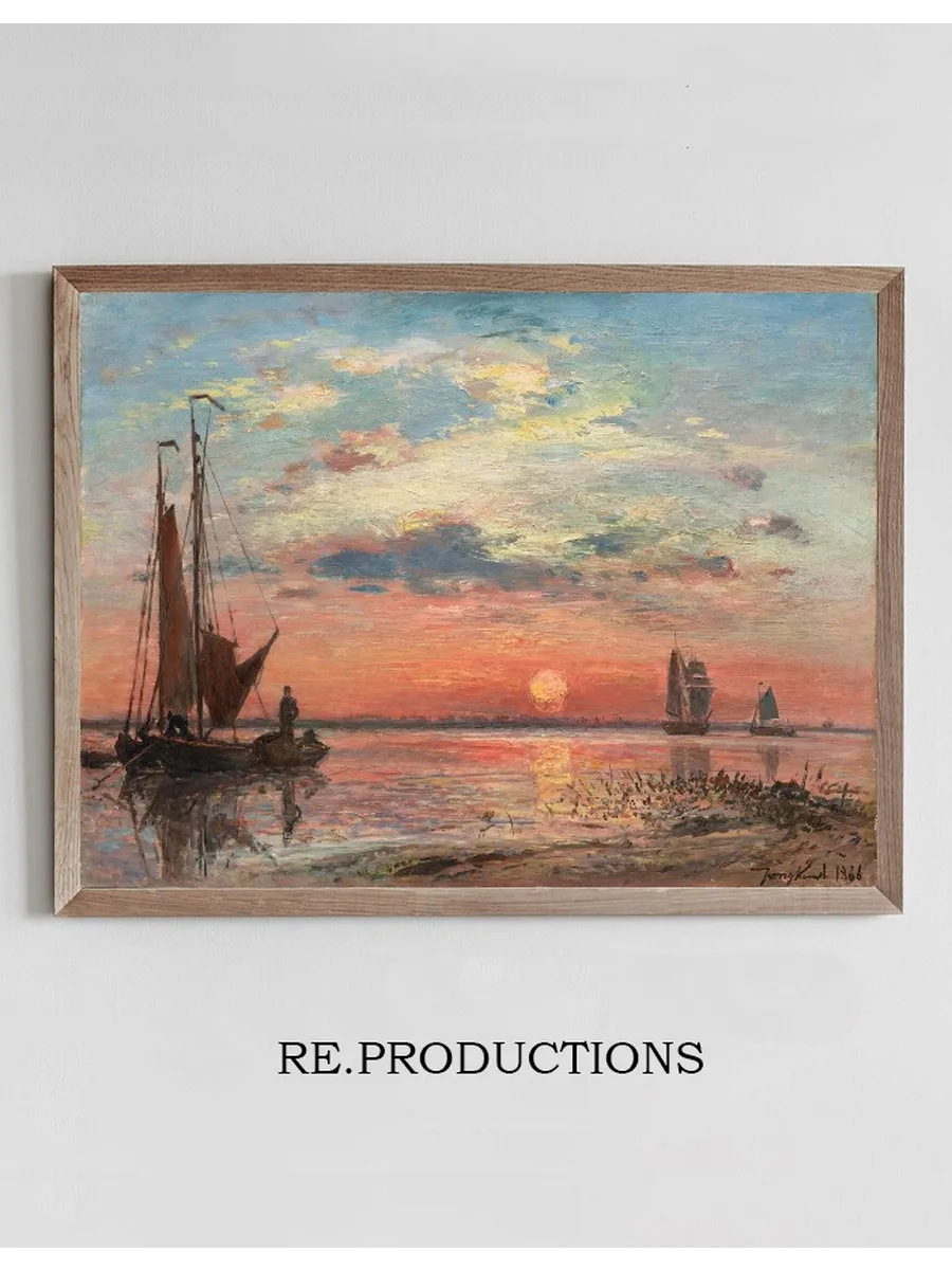 L Escaut pr's d Anvers, Soleil couchant