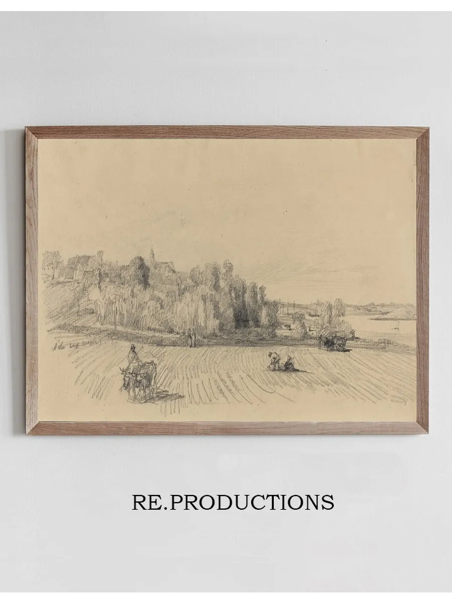 L Ile aux Moines with Workers in a Field