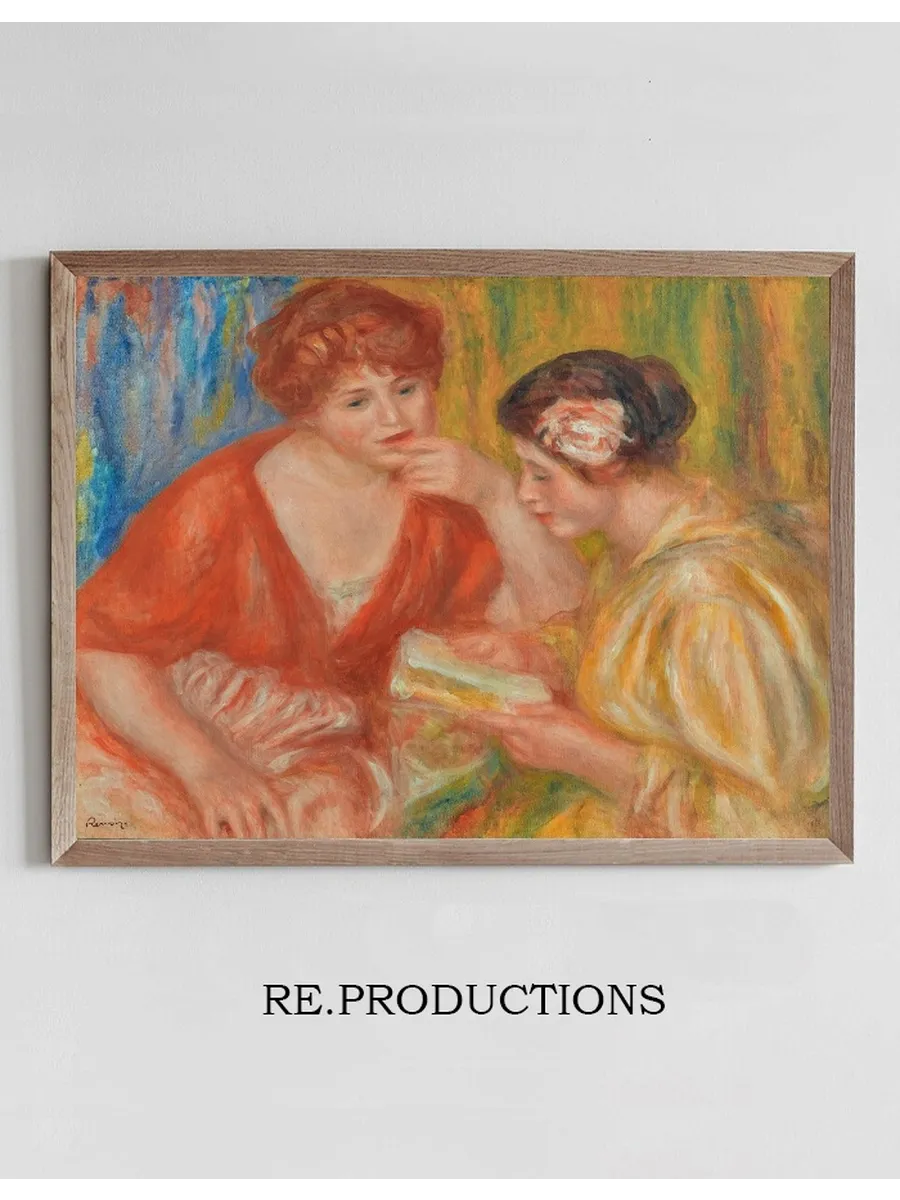 La Lecture, Deux Femmes Aux Corsages Rouge Et Rose