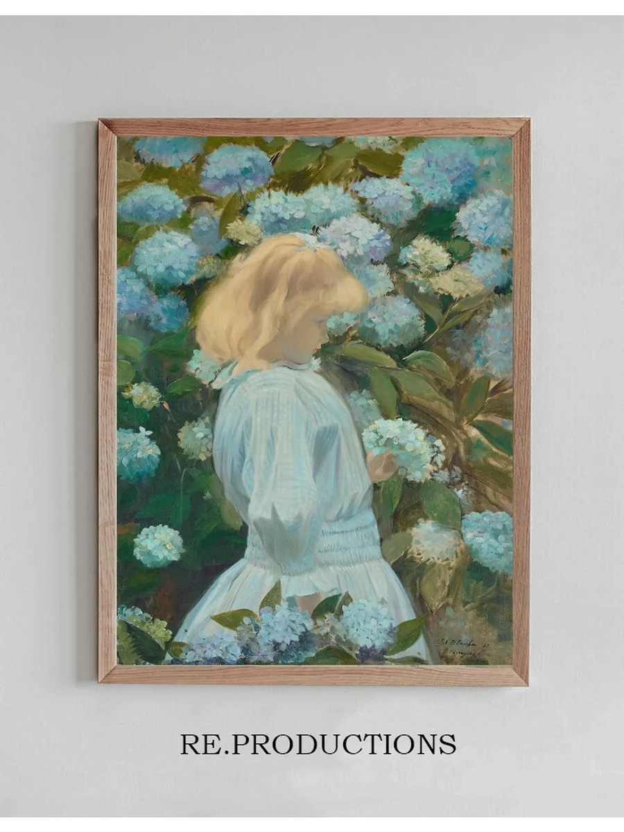 La Petite Fille Aux Hortensias