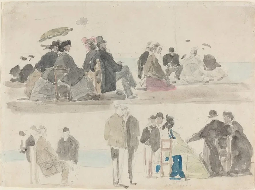 Ladies and Gentlemen on the Beach, in Two Registers