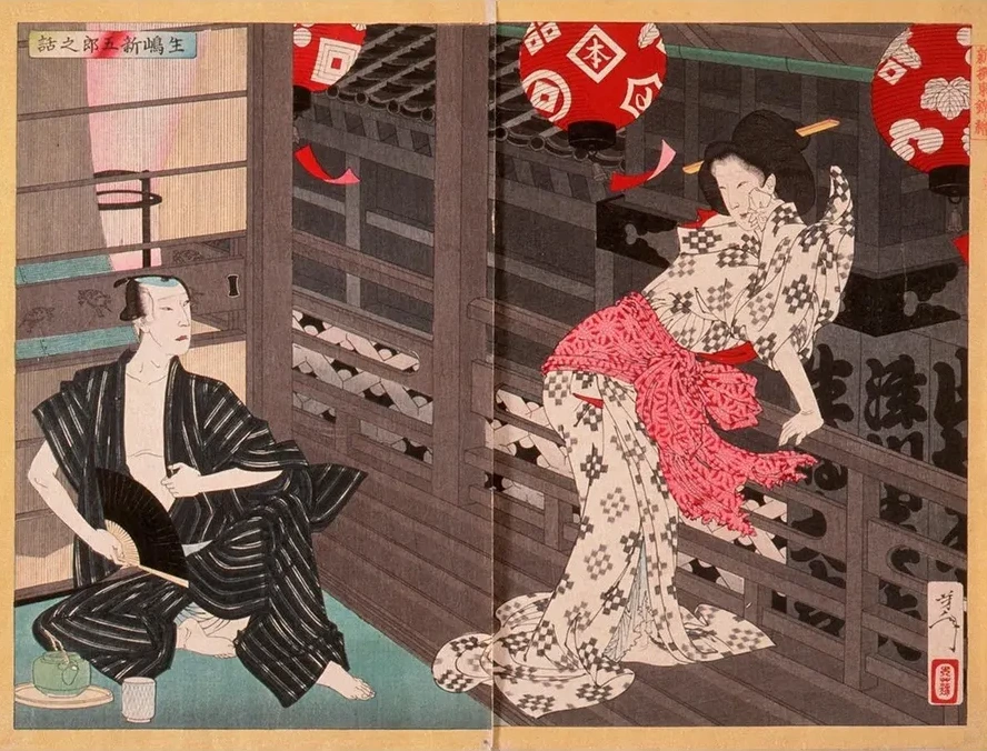 Lady Ejima and the Actor Ikushima Shingor
