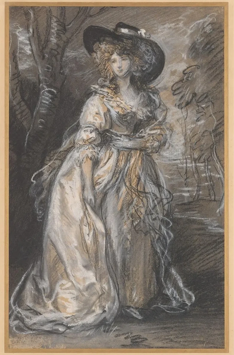 Lady Walking in a Garden