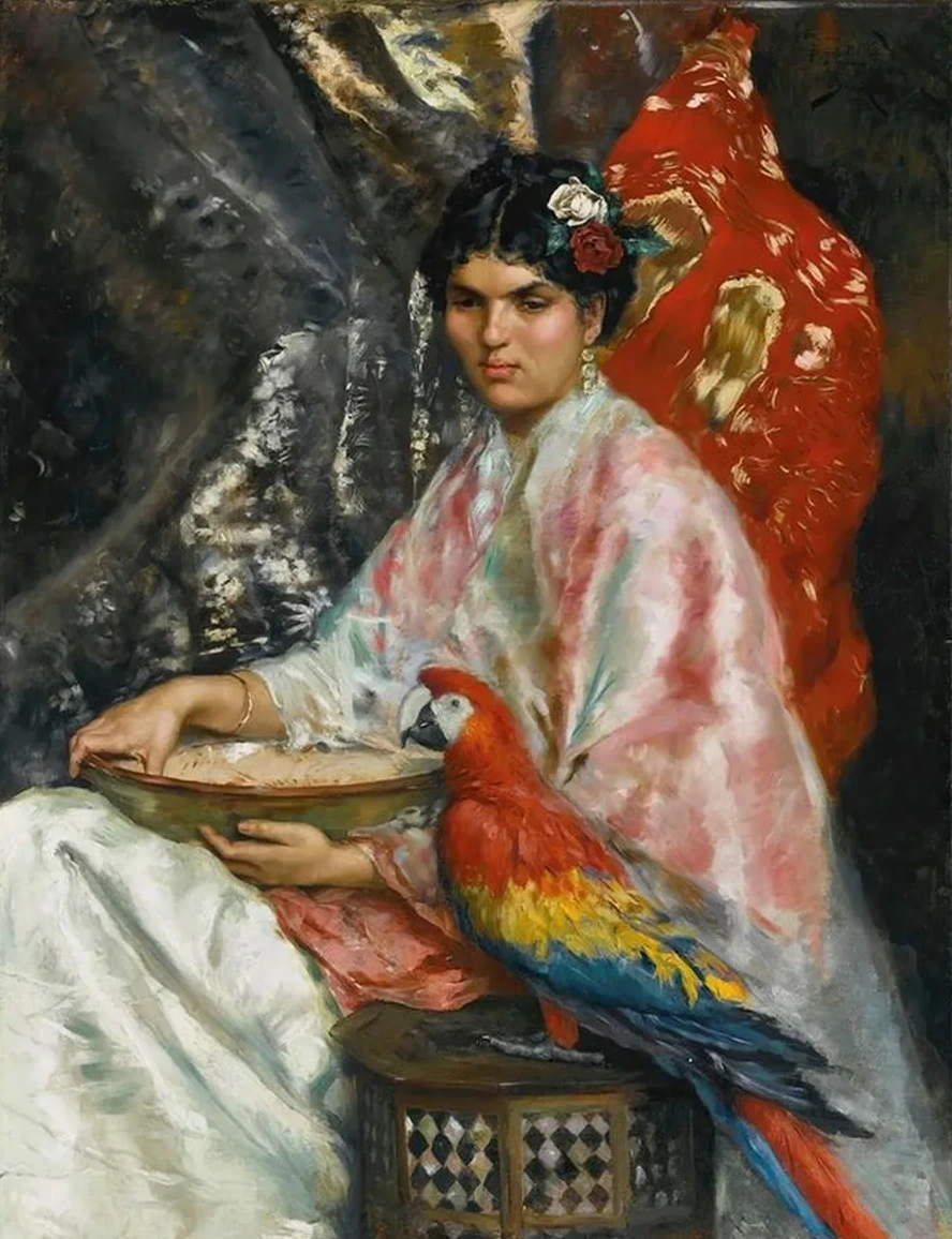 Lady With A Parrot