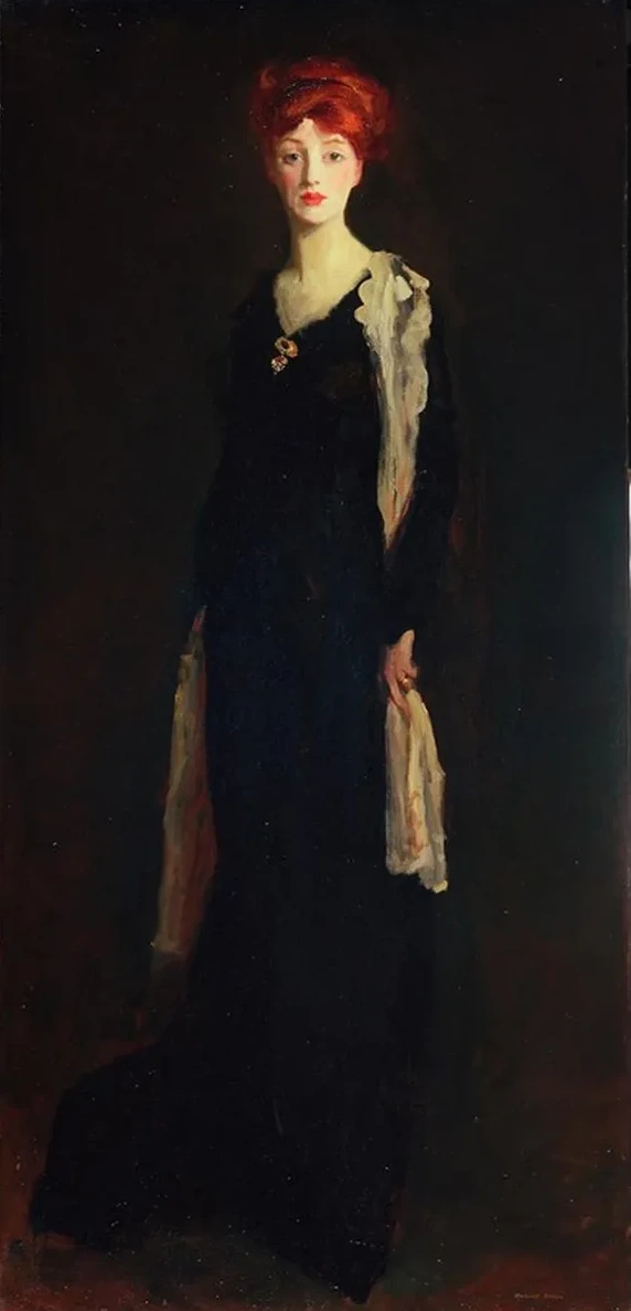 Lady in Black with Spanish Scarf
