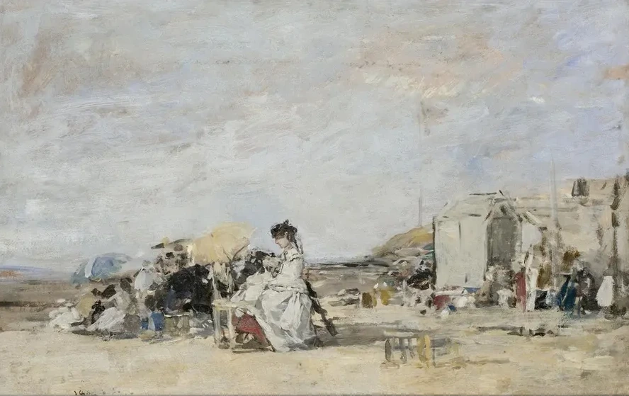 Lady in White on the Beach at Trouville