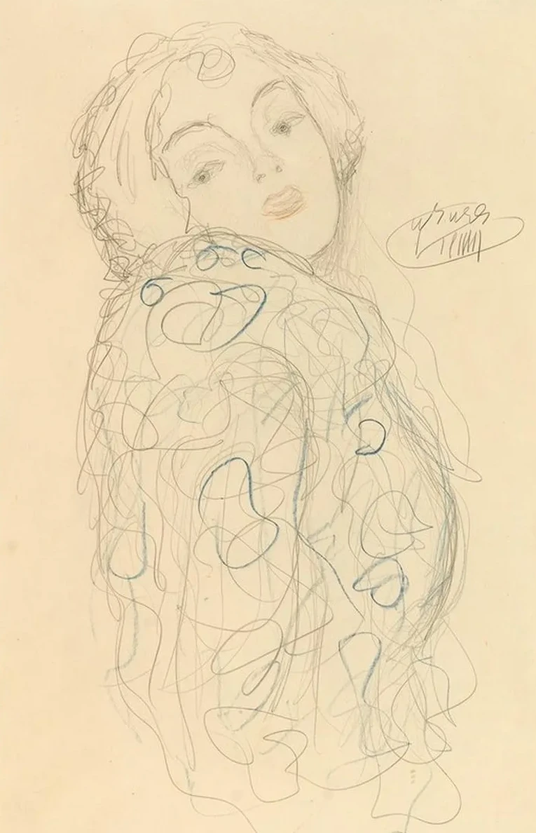 Lady Portrait Bust to the Right, Head Turned to the Front