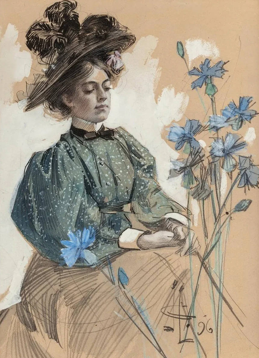 Lady with Flowers