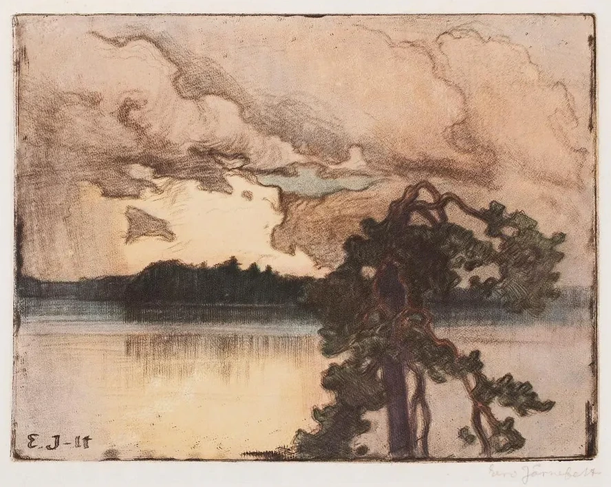 Lake Landscape at Sunset