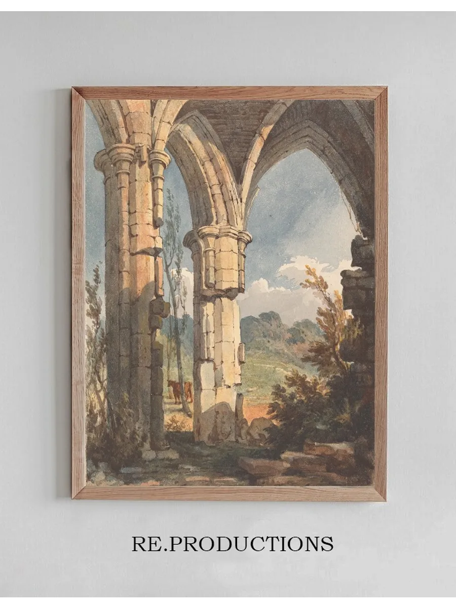 Landscape Looking Through Ruined Archway