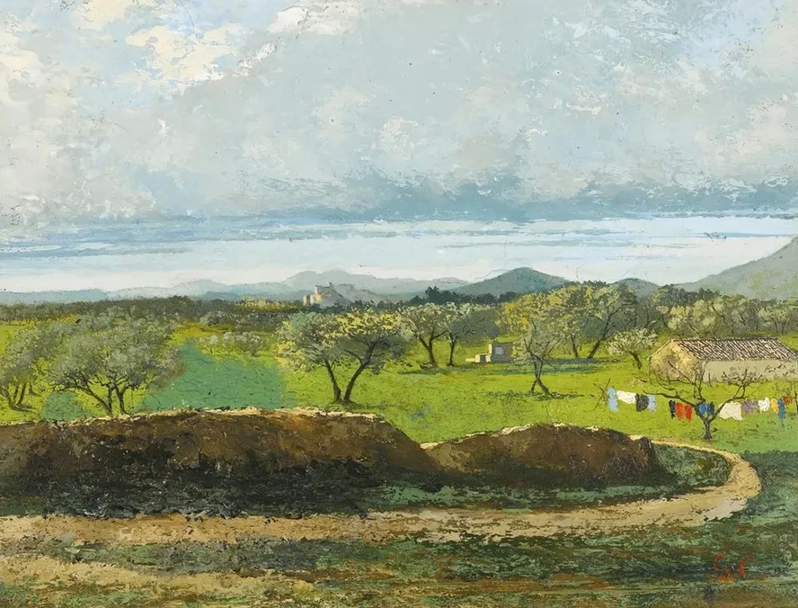 Landscape With Wall And Orchard