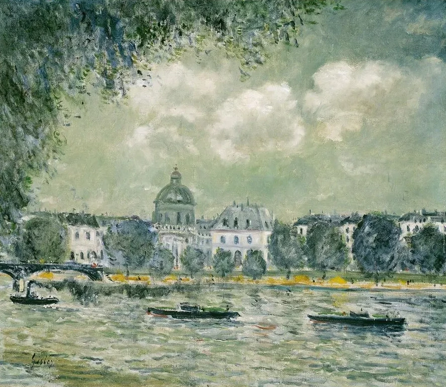 Landscape Along the Seine with the Institut de France and the Pont Des Arts
