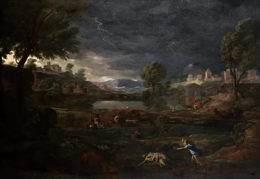 Landscape During a Thunderstorm with Pyramus and Thisbe