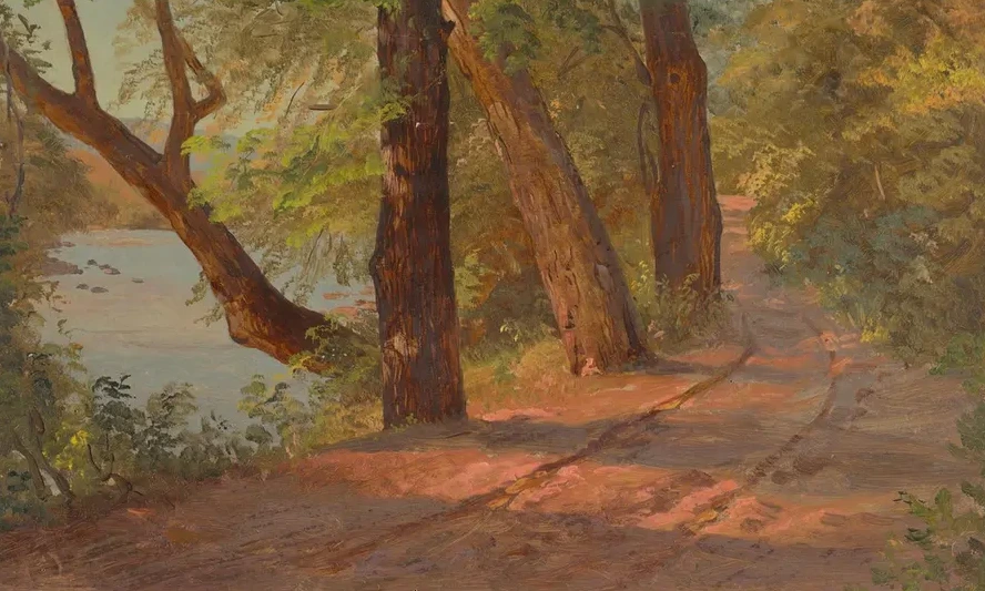 Landscape from North American (Road by a Lake)