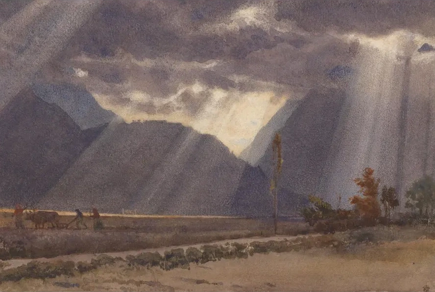 Landscape Near Ageles Gazost at the Foot of the Pyrenees