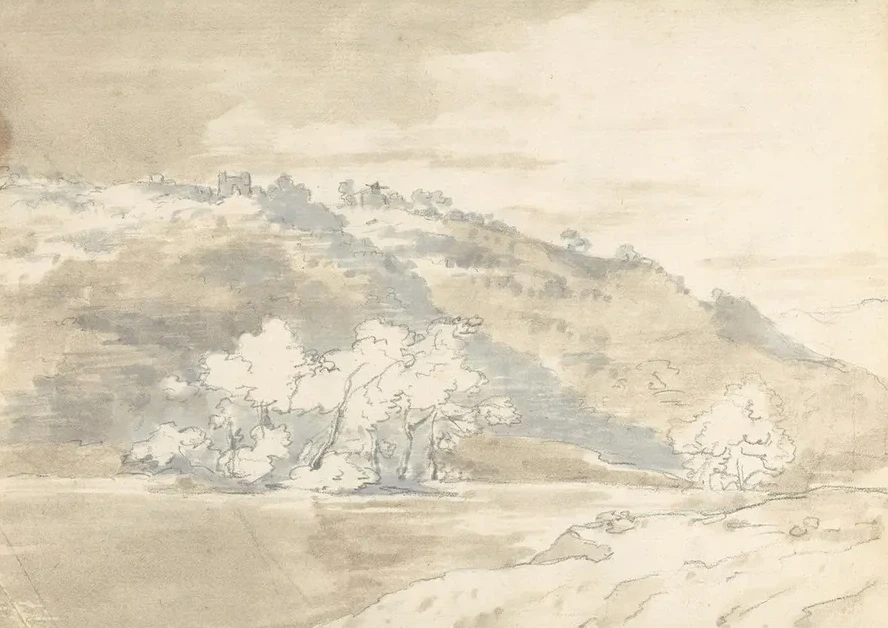 Landscape with Building on a Distant Hill
