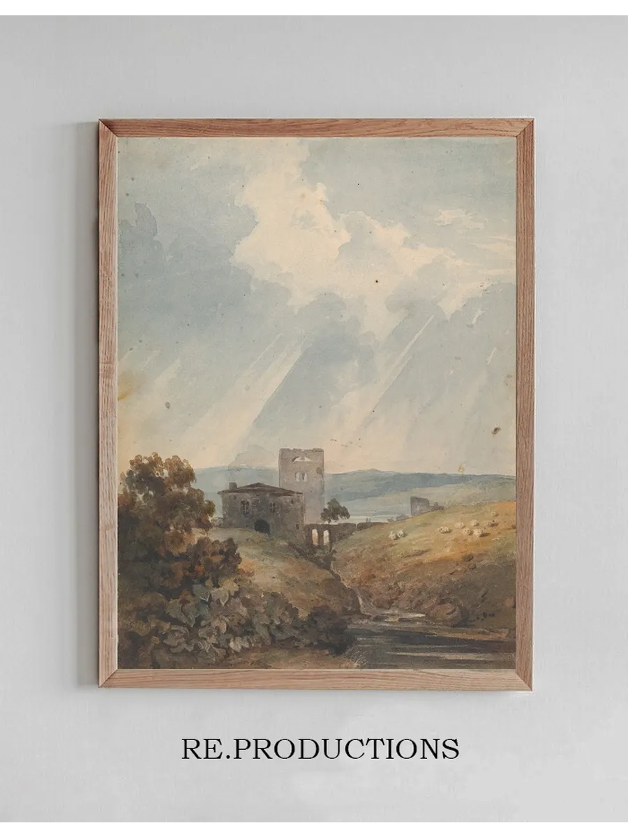 Landscape with Castle, Hills and Mountains