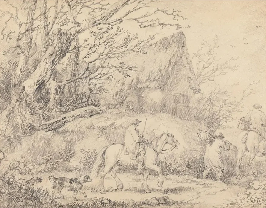 Landscape with Cottage and Figures on Horseback