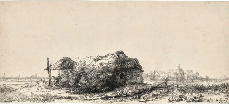 Landscape with Cottages and a Hay Barn