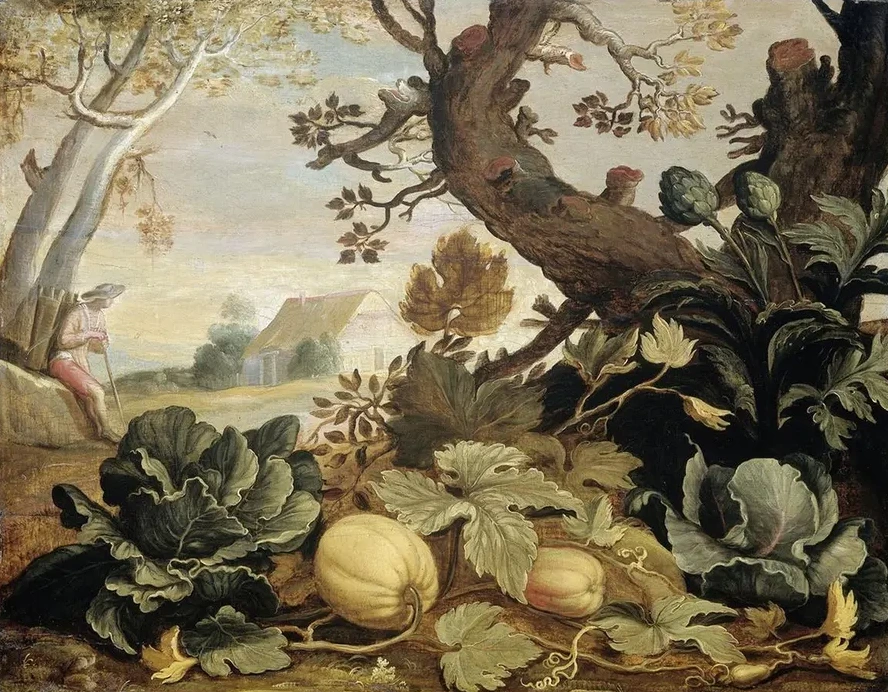 Landscape with Fruits and Vegetables in the Foreground