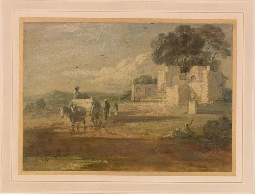 Landscape with Horse and Cart, and Ruin