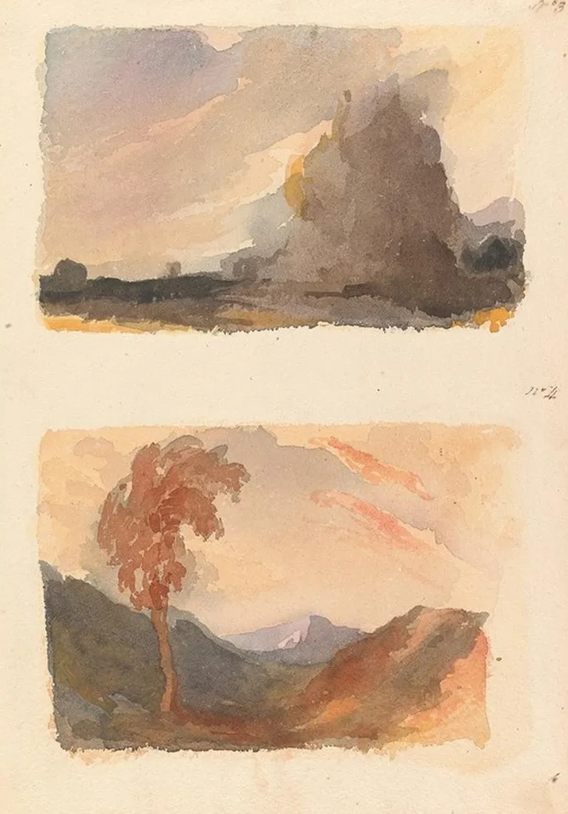 Landscape with Large Cliff in Foreground Cuyp's Principle (no. 3) Landscape with Tree in Foreground, Mountains