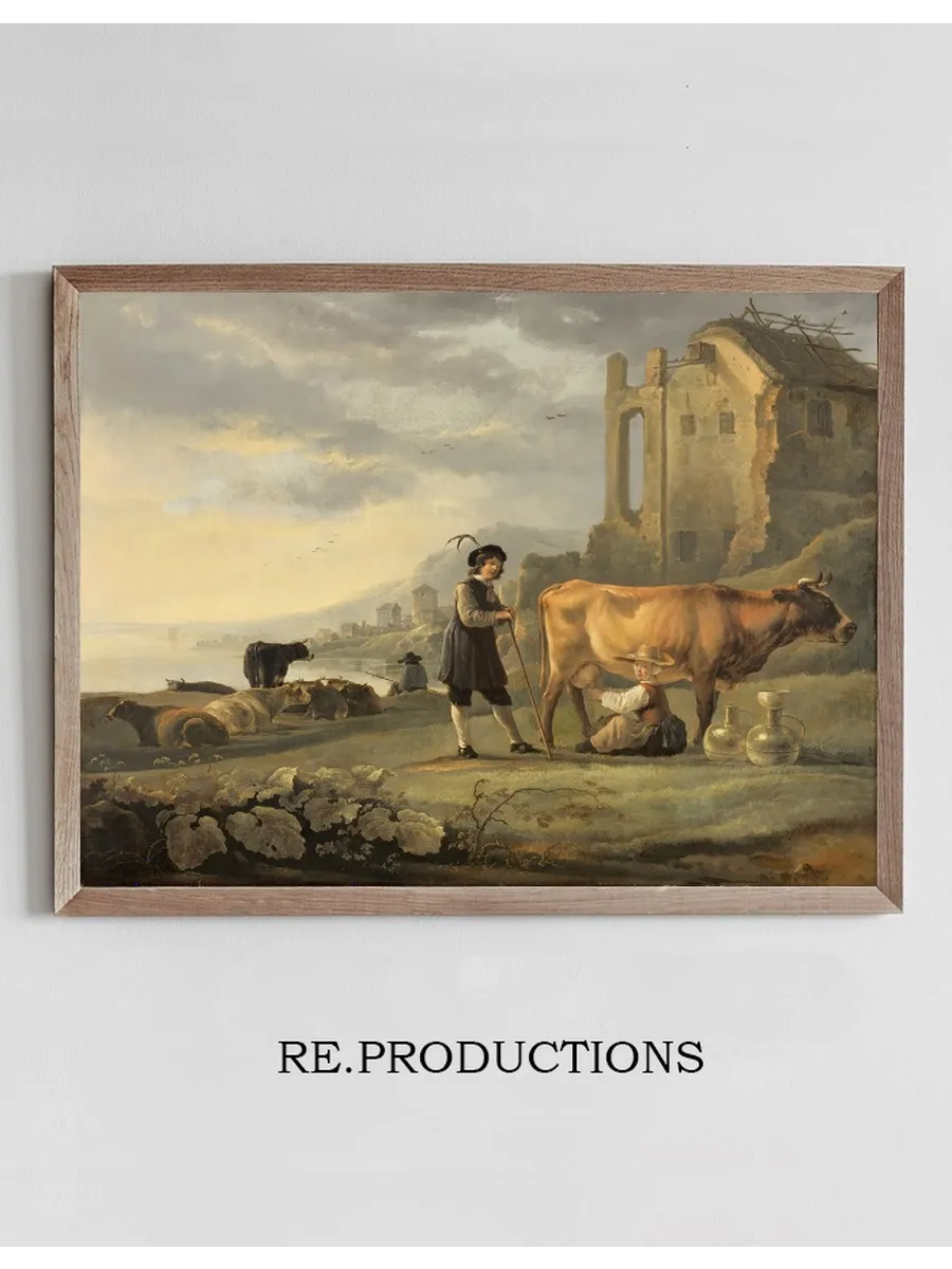 Landscape with Maid Milking a Cow