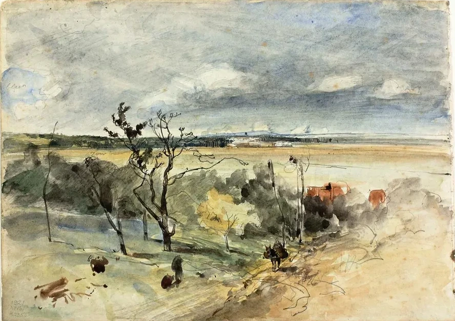 Landscape with Man on a Donkey