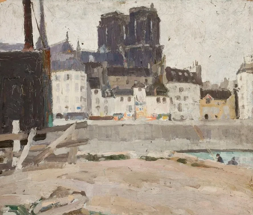 Landscape with Notre - Dame Cathedral