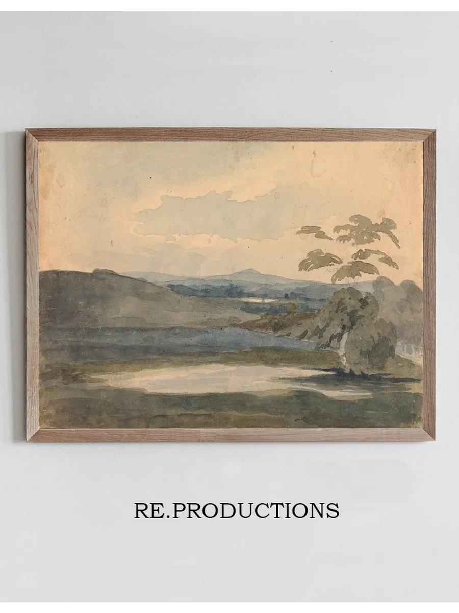 Landscape with Trees and Mountains, Lake in Foreground