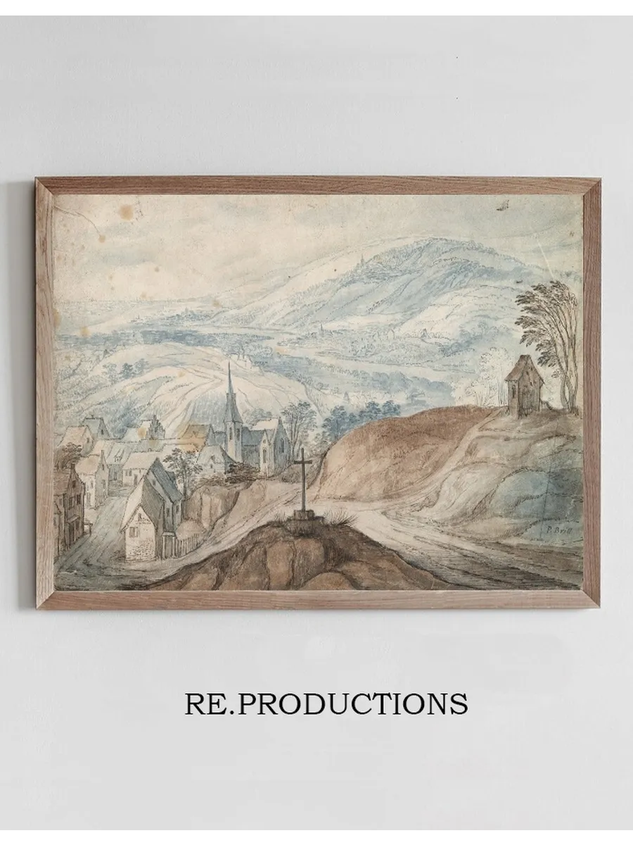 Landscape with Village Near Crossroads and Distantview
