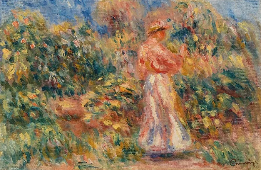 Landscape with Woman in Pink and White