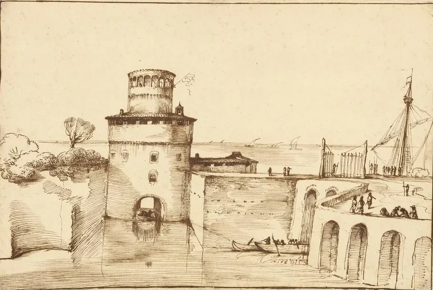 Landscape with a View of a Fortified Port