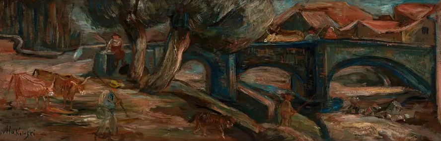 Landscape with a Bridge and Cows (espaly)