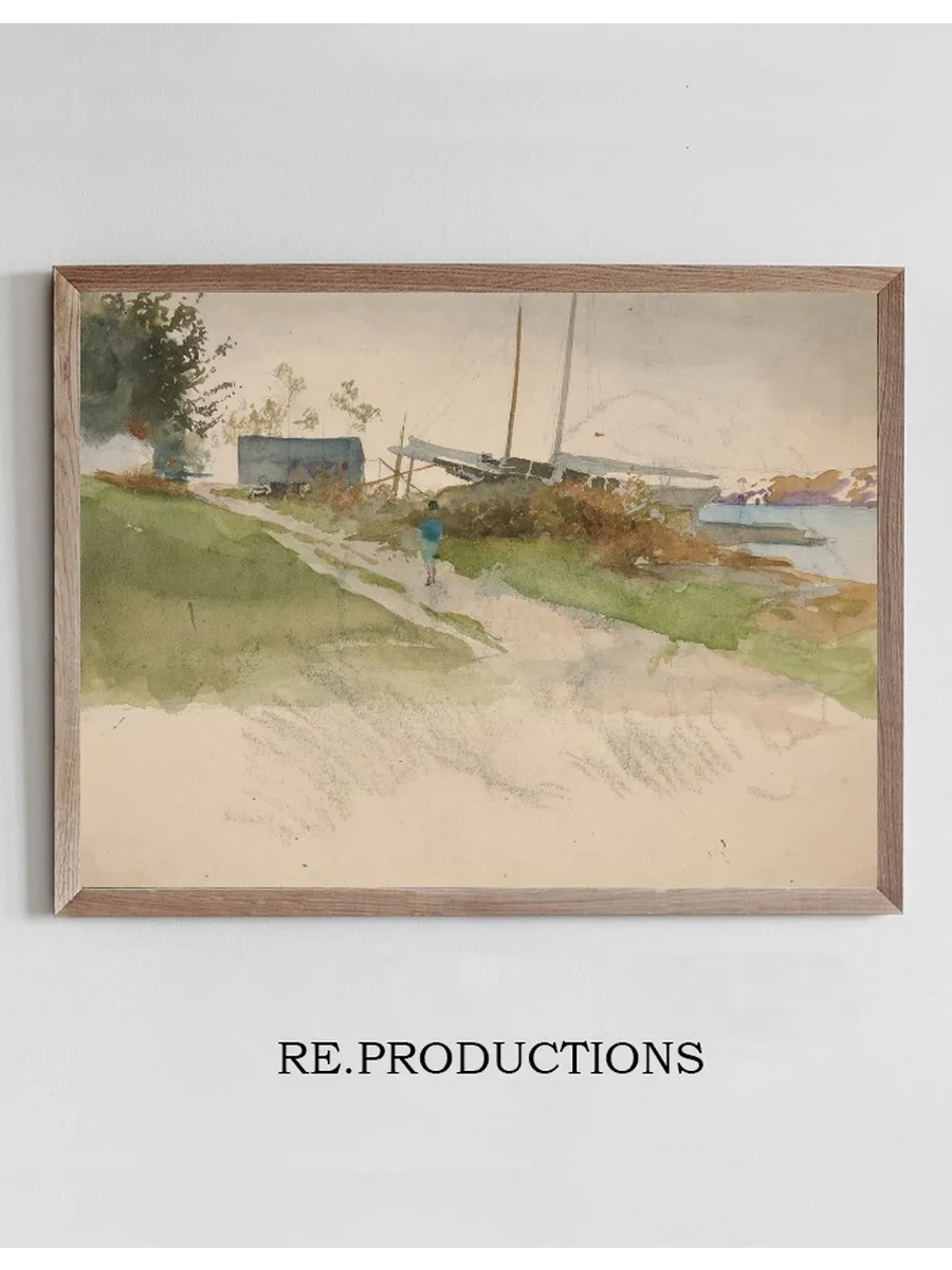 Landscape with Figure Walking Along a Path, Water Indistance