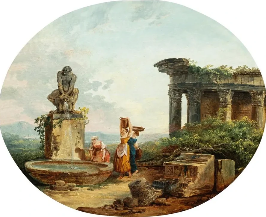 Landscape with Washerwomen at a Fountain